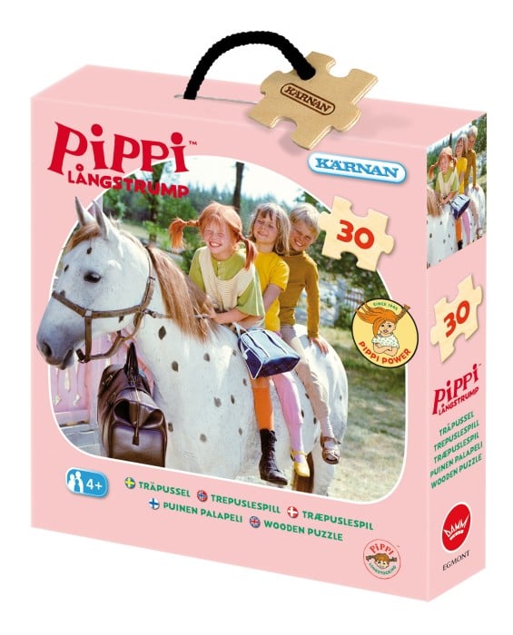 Pippi Långstrump Träpussel i ask 30-bitar