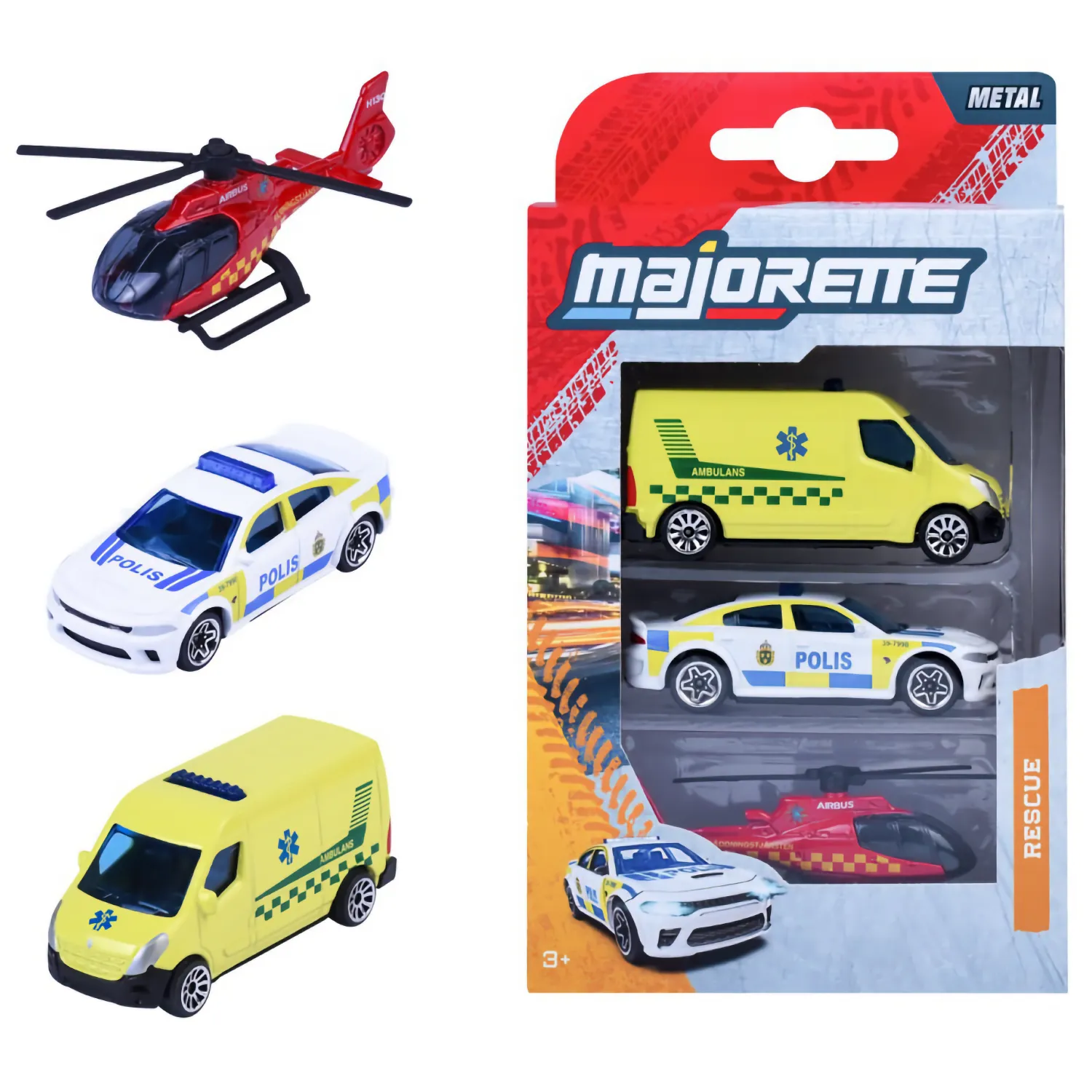 Svenska utryckningsfordon - 3-pack - Majorette