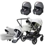Emmaljunga Double Sento tvillingvagn Flat+ 2026 + Maxi-Cosi Pebble 360 Pro 2 babyskydd