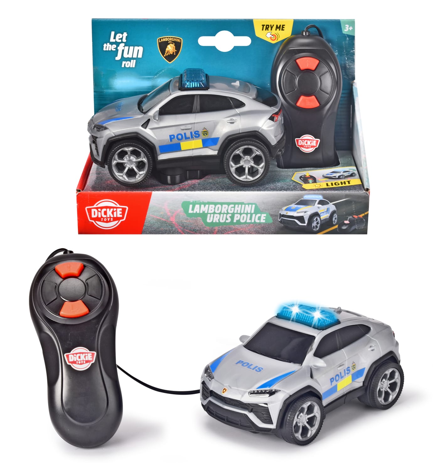 Dickie Toys Lamborghini Urus Svensk Polisbil Sladdstyrd