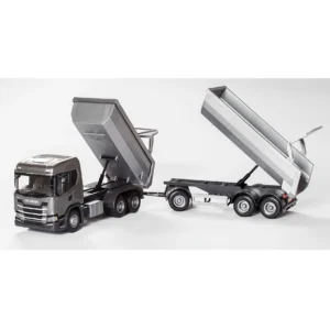 Emek leksaksbil scania tippvagn m. släpvagn