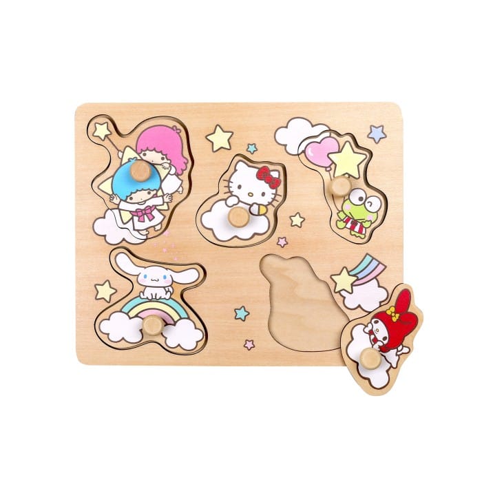 Hello Kitty Träpussel med knoppar 5-bitar