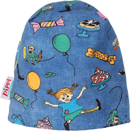 Pippi Långstrump Fest Pippi Mössa Denim 48/50 cm