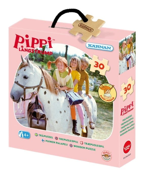 Pippi Långstrump Träpussel i ask 30-bitar