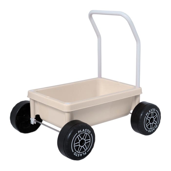 Plasto Lära-gå-vagn med tysta hjul (Beige)