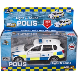 Speed Car Svensk Polisbil m. ljus & ljud