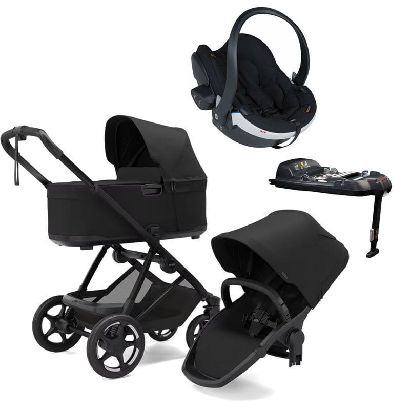 Thule Charm 2-in-1 duovagn + BeSafe Izi Go Modular X2 babyskydd + isofixbas