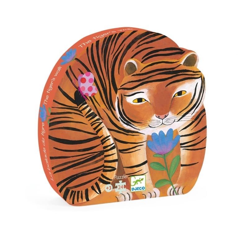 Träpussel, Tiger's walk, 24 bitar, Djeco