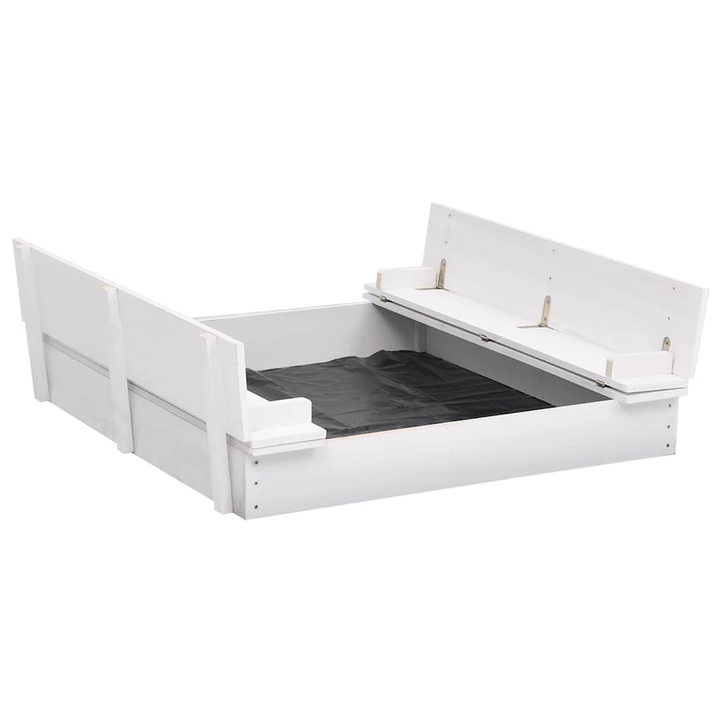 vidaXL Sandlåda granträ vit 95x90x15 cm